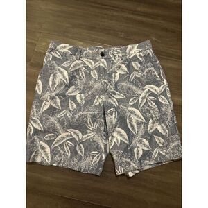 Banana‎ Republic Mens Aiden Coton Stretch Shorts Palm Leaf  Tropical Sz 32